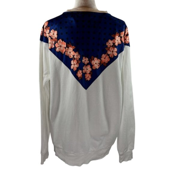 Scotch & Soda Les Tropiques Floral V-Panel Cotton Sweatshirt Medium - Picture 4 of 12